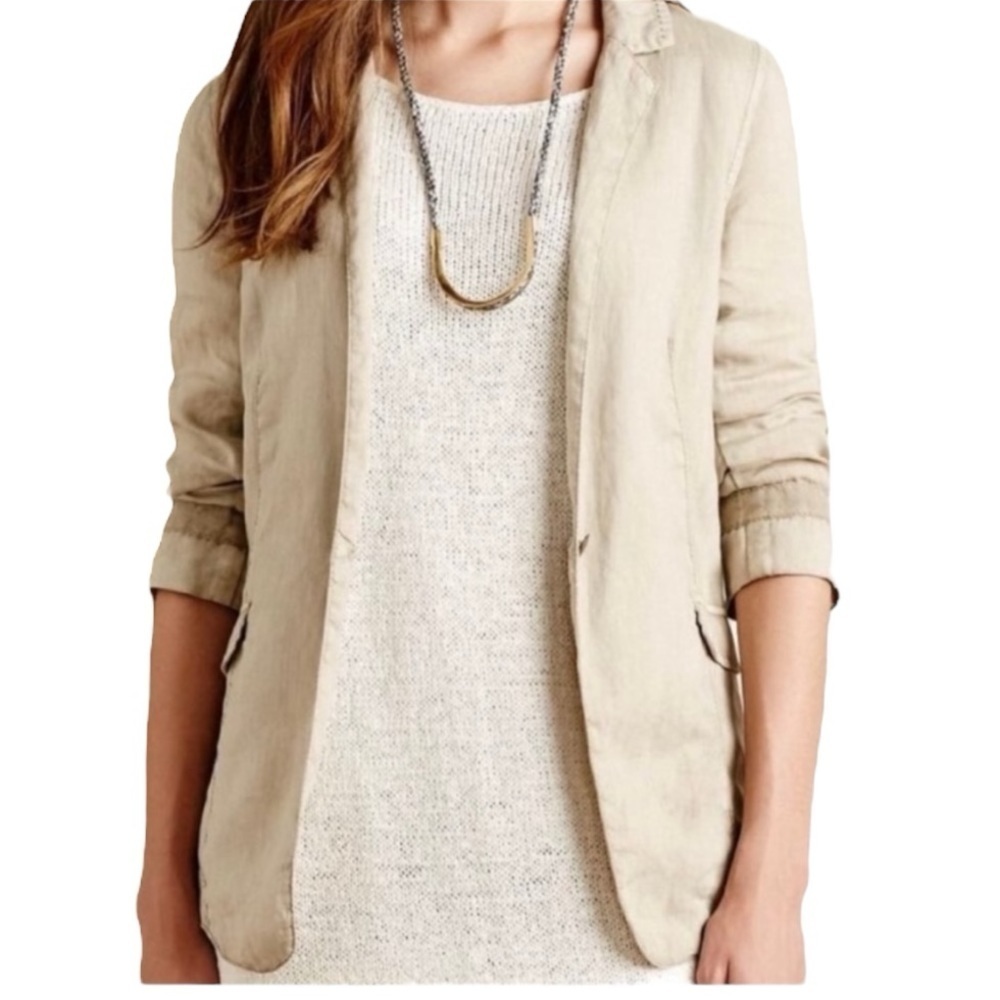 Marrakech 100% Linen Libby Utility Jacket Women's Size Large
